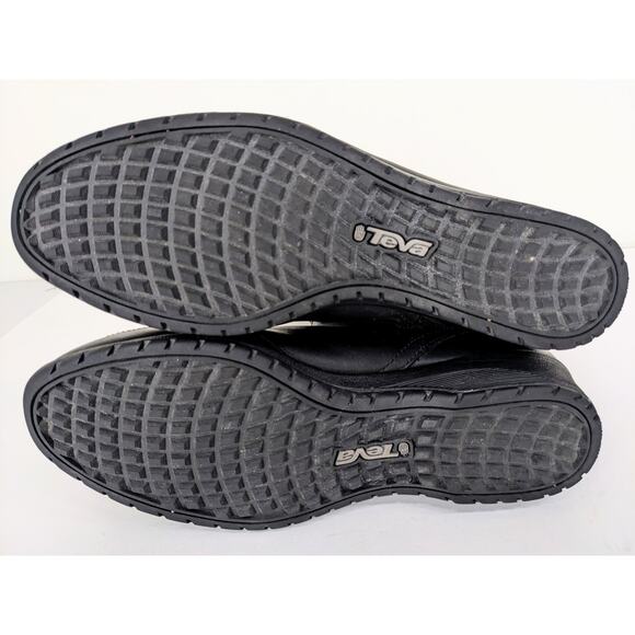 Teva Jade Cove Black Leather Tall Side Zip Boots Sz 9.5 Fall Winter Waterproof - Picture 6 of 10